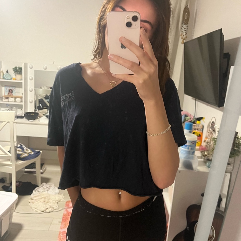 Navy Hollister crop